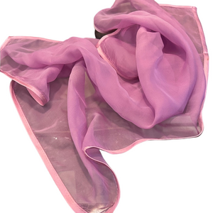 Chic rare, vintage Sheer 100 % silk Scarf by Bernie of New York 21x22